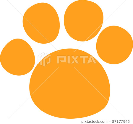 Orange dog footprints Orange dog footprints 87177945