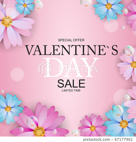 Happy Valentines Day Sale Background, poster, card, invitation. Vector Illustration EPS10 Happy Valentines Day Sale Background, poster, card, invitation. Vector Illustration EPS10 87177982