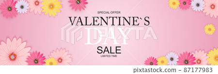 Happy Valentines Day Sale Background, poster, card, invitation. Vector Illustration EPS10 Happy Valentines Day Sale Background, poster, card, invitation. Vector Illustration EPS10 87177983