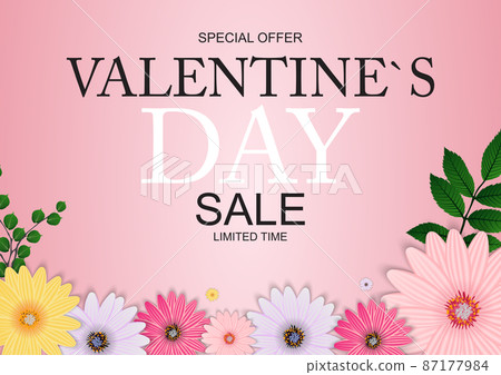 Happy Valentines Day Sale Background, poster, card, invitation. Vector Illustration EPS10 87177984