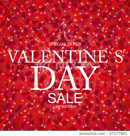 Happy Valentines Day Sale Background, poster, card, invitation. Vector Illustration EPS10 87177985