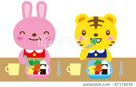 Rabbit and tiger lunch box 87178038