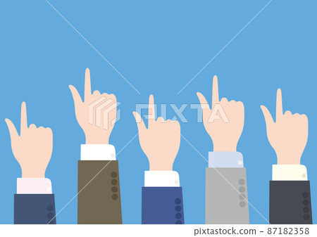 向上指向的商人的手 87182358