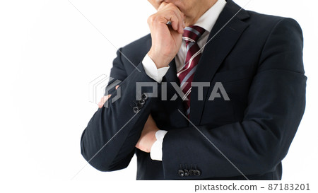Businessman senior worries think Businessman senior worries think 87183201