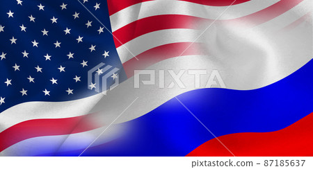 American Russian flag background 87185637