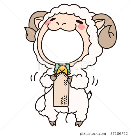 羊服裝相框 87186722