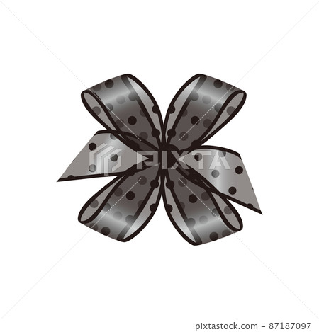 Ribbon organdy black translucent dot pattern 87187097