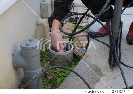 Piping cleaning, sewage cleaning, inspection port 87187265