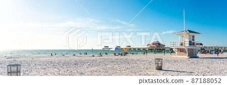Clearwater beach with beautiful white sand in Florida USA Clearwater beach with beautiful white sand in Florida USA 87188052