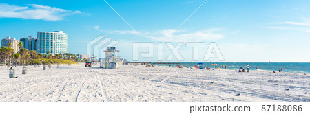Clearwater beach with beautiful white sand in Florida USA Clearwater beach with beautiful white sand in Florida USA 87188086