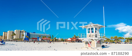 Clearwater beach with beautiful white sand in Florida USA Clearwater beach with beautiful white sand in Florida USA 87188290