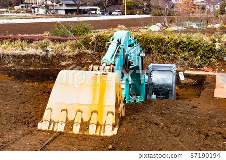 Construction machinery at construction sites Heavy equipment backhoe Construction machinery at construction sites Heavy equipment backhoe 87190194