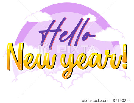 Hello new year font design 87190264