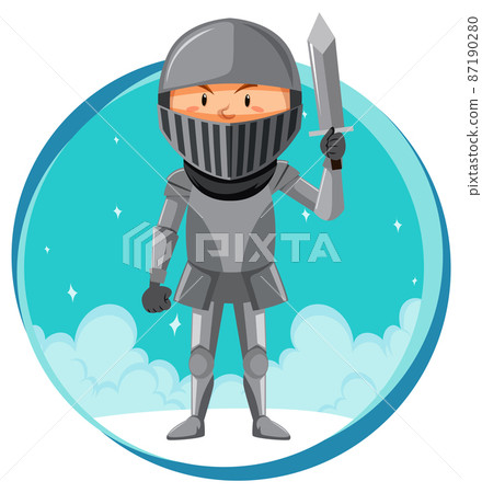 Fantasy knight character on white background 87190280