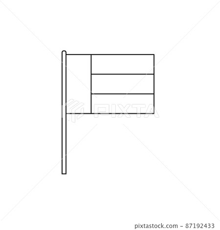Black outline flag on of United Arab Emirates. Thin line icon Black outline flag on of United Arab Emirates. Thin line icon 87192433