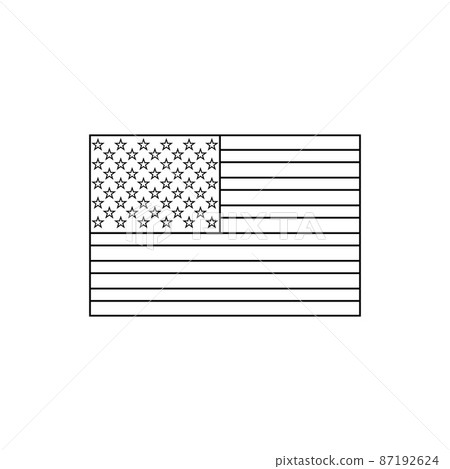 Black outline flag of United States.Thin line icon 87192624