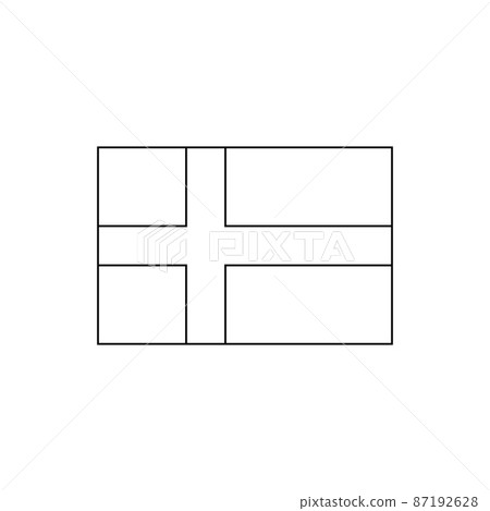 Black outline flag of Sweden.Thin line icon-插圖素材 [87192628] - PIXTA圖庫