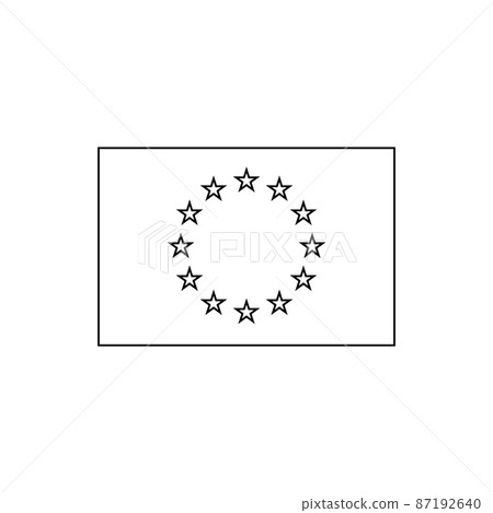 Black outline flag of European Union.Thin line icon Black outline flag of European Union.Thin line icon 87192640
