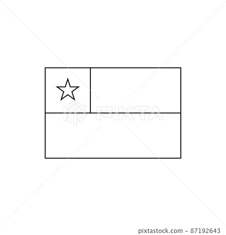 Black outline flag of Chile.Thin line icon Black outline flag of Chile.Thin line icon 87192643