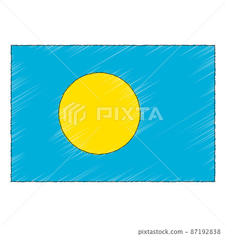 Hand drawn sketch flag of Palau. doodle style icon Hand drawn sketch flag of Palau. doodle style icon 87192838