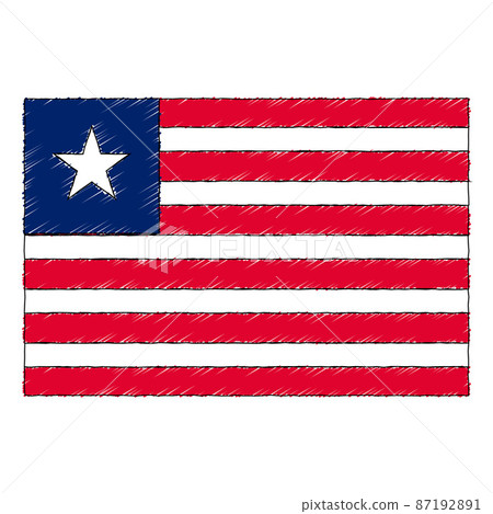 Hand drawn sketch flag of Liberia. doodle style icon 87192891