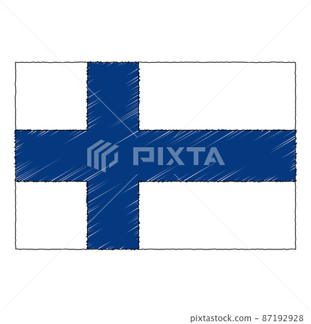 Hand drawn sketch flag of Finland. doodle style icon Hand drawn sketch flag of Finland. doodle style icon 87192928