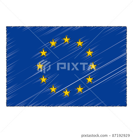 Hand drawn sketch flag of European Union. doodle style icon 87192929
