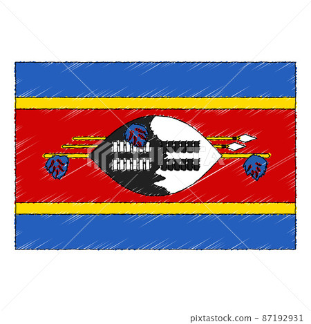 Hand drawn sketch flag of Eswatini. doodle style icon Hand drawn sketch flag of Eswatini. doodle style icon 87192931