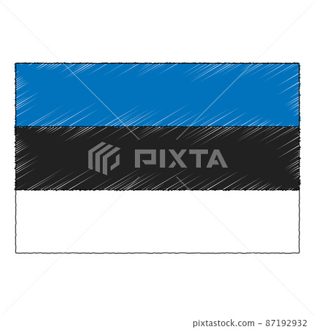Hand drawn sketch flag of Estonia. doodle style icon Hand drawn sketch flag of Estonia. doodle style icon 87192932