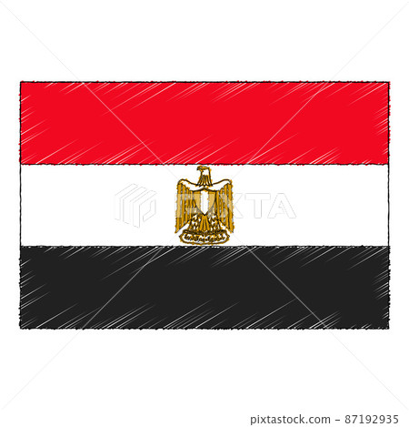 Hand drawn sketch flag of Egypt. doodle style icon 87192935