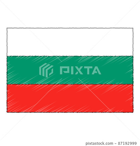 Hand drawn sketch flag of Bulgaria. doodle style icon Hand drawn sketch flag of Bulgaria. doodle style icon 87192999