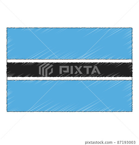 Hand drawn sketch flag of Botswana. doodle style icon 87193003