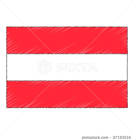 Hand drawn sketch flag of Austria. doodle style... - Stock Illustration ...
