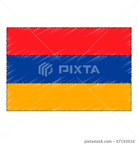 Hand drawn sketch flag of Armenia. doodle style icon Hand drawn sketch flag of Armenia. doodle style icon 87193018
