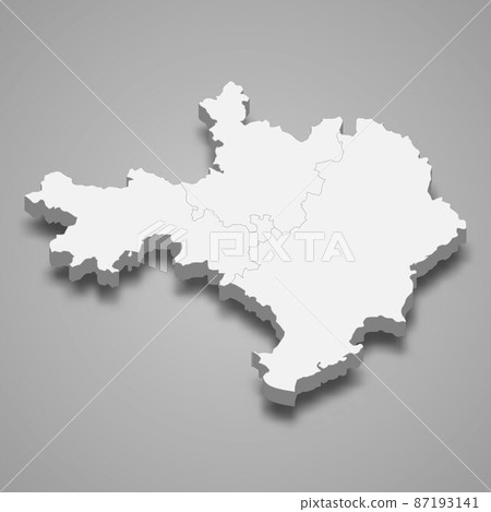 3d isometric map of Gard is a department in France 87193141