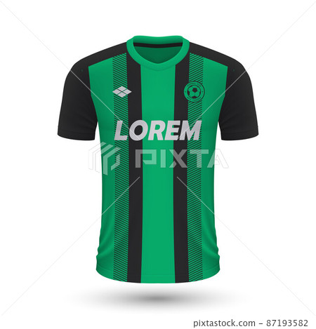 Realistic soccer shirt Sassuolo 2022, jersey template for footba Realistic soccer shirt Sassuolo 2022, jersey template for footba 87193582