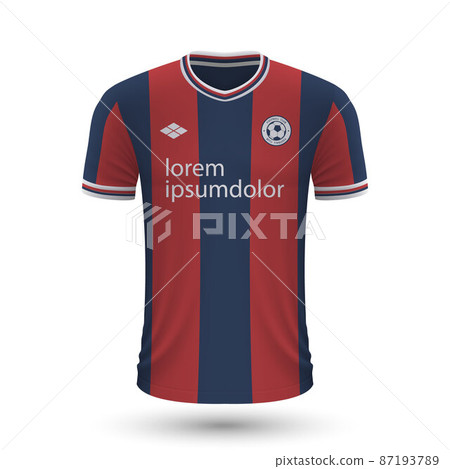 Realistic soccer shirt Bologna 2022, jersey template for footbal Realistic soccer shirt Bologna 2022, jersey template for footbal 87193789