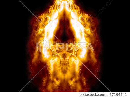 Illustration of an abstract fire that illuminates the darkness 87194241