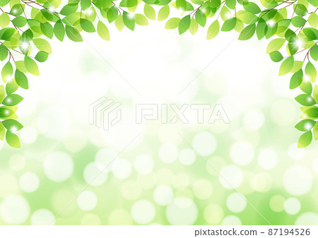 Fresh green glitter background horizontal of leaf arch 87194526