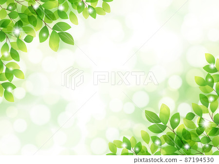 Fresh green glitter background in the leaf corner 87194530