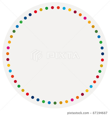 使用 17 種顏色的 SDGs 6 圓形標題框 87194687