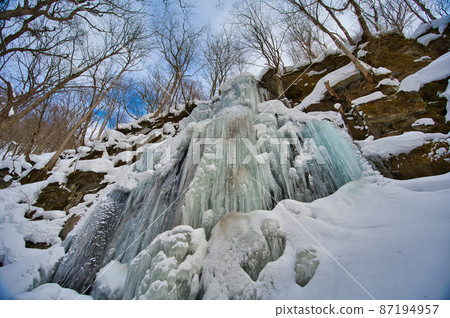 Scenery of Oirase Gorge in winter Icefall Scenery of Oirase Gorge in winter Icefall 87194957
