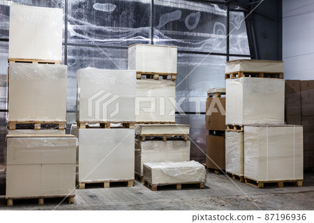warehouse of paper and cardboard warehouse of paper and cardboard 87196936