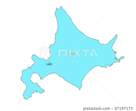 Japan map Hokkaido blue 87197173