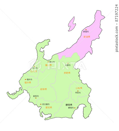 Map of Japan Chubu Niigata Pink 87197224