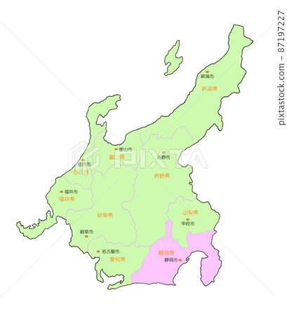 Map of Japan Chubu Shizuoka Pink 87197227