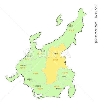 日本中部長野黃地圖 87197233