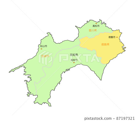 日本四國德島黃地圖 日本四國德島黃地圖 87197321