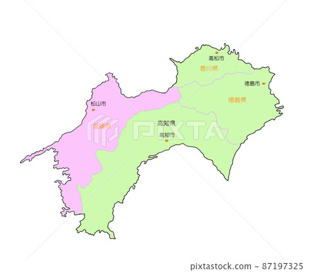 Map of Japan Shikoku Ehime Pink Map of Japan Shikoku Ehime Pink 87197325