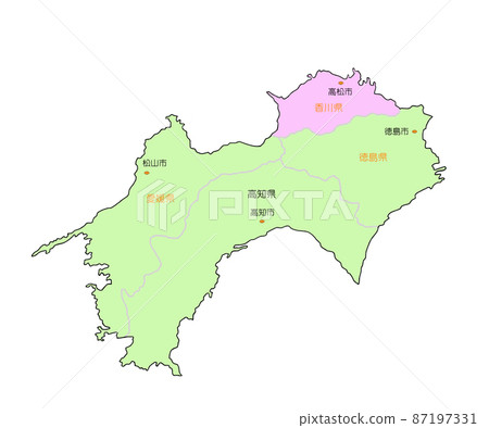日本四國香川粉紅地圖 日本四國香川粉紅地圖 87197331
